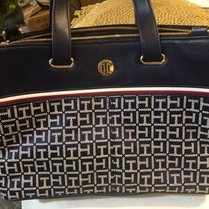 Tommy Hilfiger Navy and White Women's Bag
